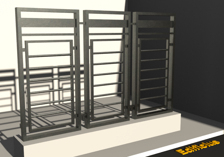 Guarda-corpo 3D - Clássica e faja [FS] - Painel de dormente...