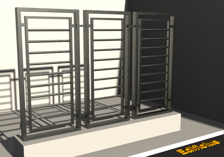 Garde-corps 3D - Balustrade [HD] - Panneau à traverses -...