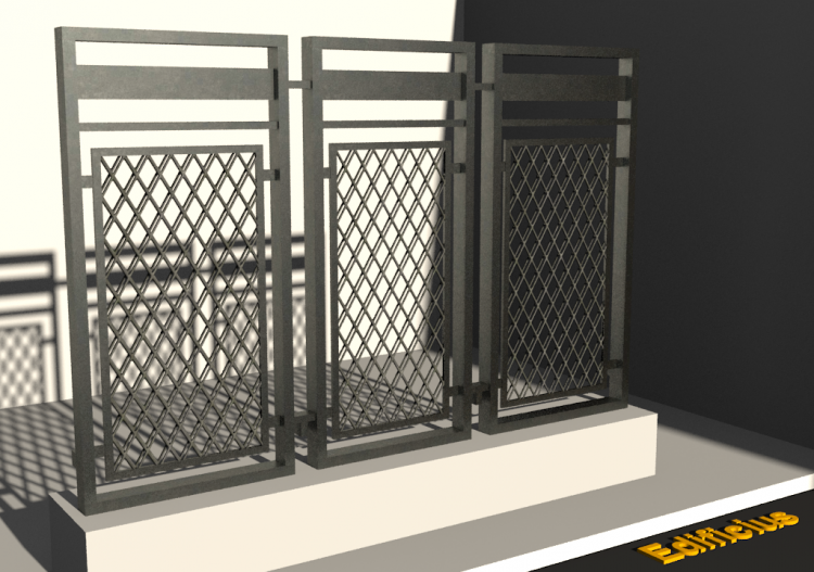 Guarda-corpo 3D - Clássica e faja [FS] - Painel de malha...