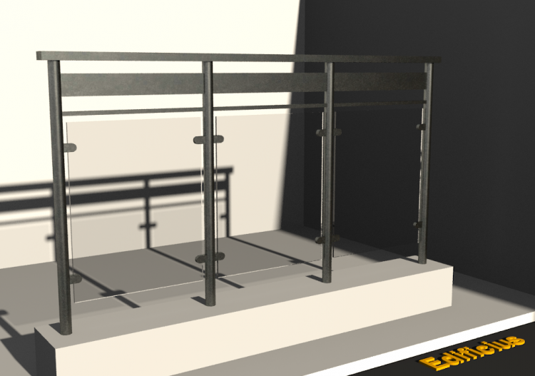3D Railings - Classica e fascia [VM] - Glass Panel - ACCA...