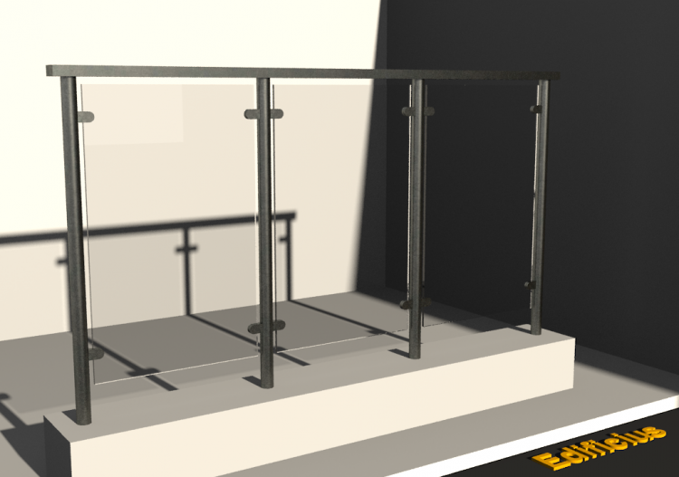 Guarda-corpo 3D - Balaustrada [MV] - Painel em vidro - ACCA...