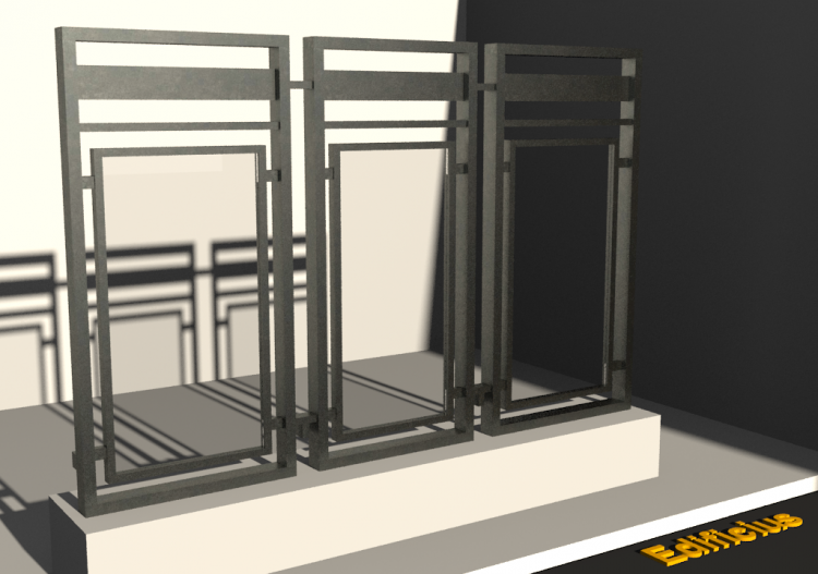Guarda-corpo 3D - Clássica e faja [FS] - Painel em vidro...