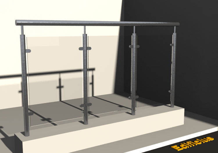 Garde-corps 3D - Tubo rond [FV] - Panneau en verre - ACCA...