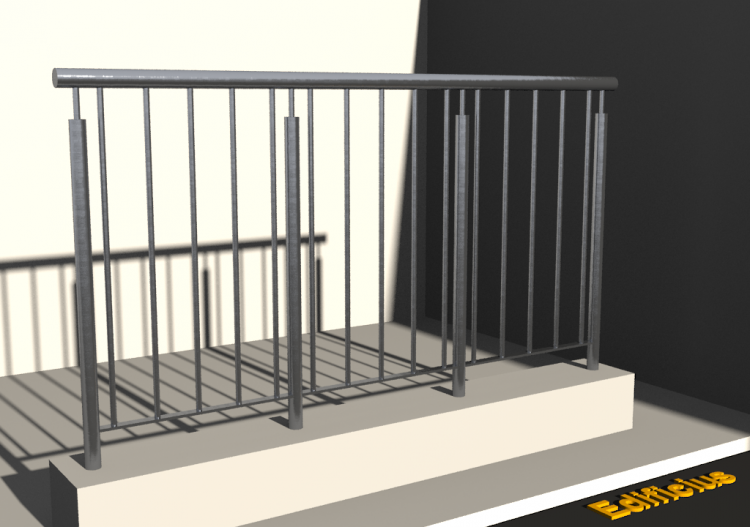 Garde-corps 3D - Tube rond [FV] - Poteaux verticaux - ACCA...