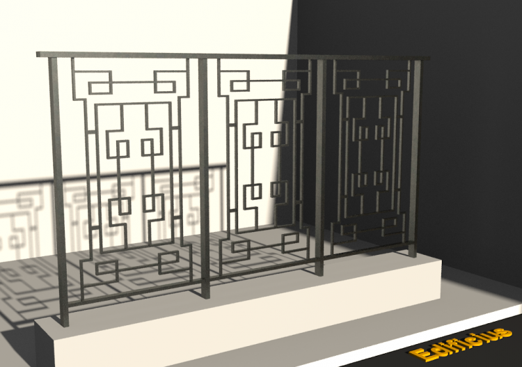 3D Railings - Balustrade [VM] - Fretted panel - ACCA...