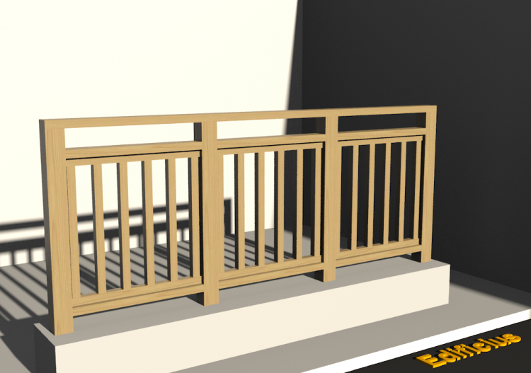 Garde-corps 3D - Classique en bois [FV] - ACCA software