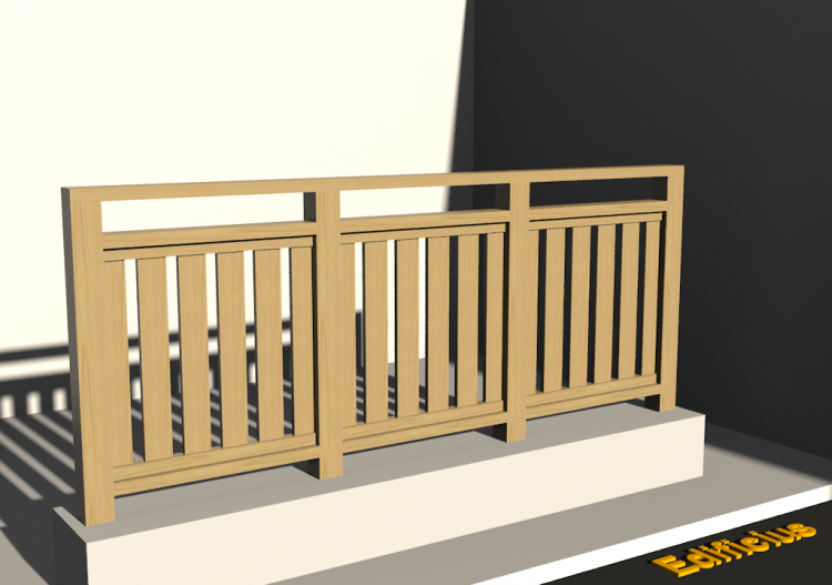 Ringhiere 3D - Classica in legno [AV] - Paletti di piatto -...