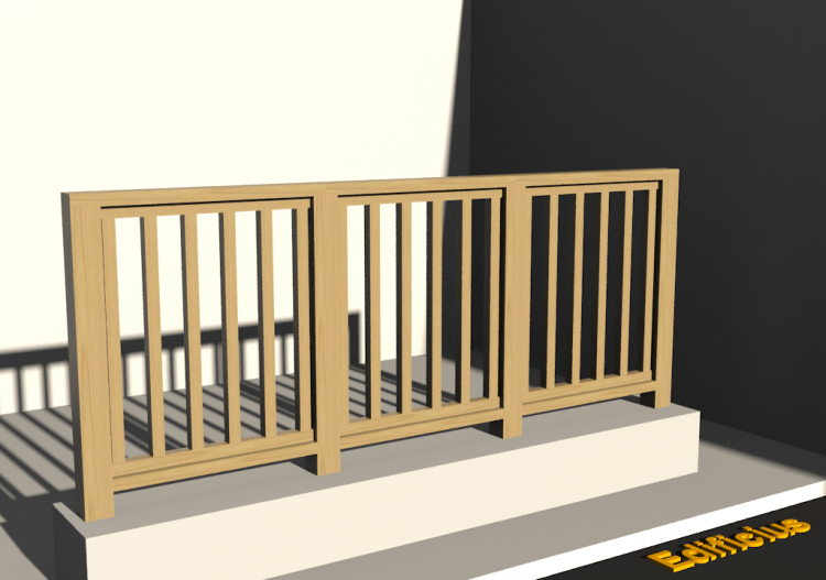 3D Geländer - Balustrade aus Holz [VA] - ACCA software