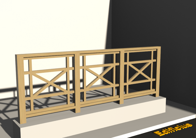 Garde-corps 3D - Balustrade en bois [FV] - Panneau à maille...