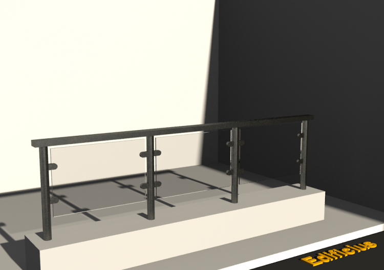 Guarda-corpo 3D - Balaustrada [MV] - Painel em vidro - ACCA...