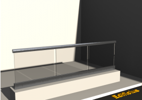 Garde-corps 3D - Balustrade [FV] - Verre sur traverse