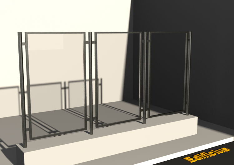 Vallado 3D - Panel de vidrio con cornisa - ACCA software