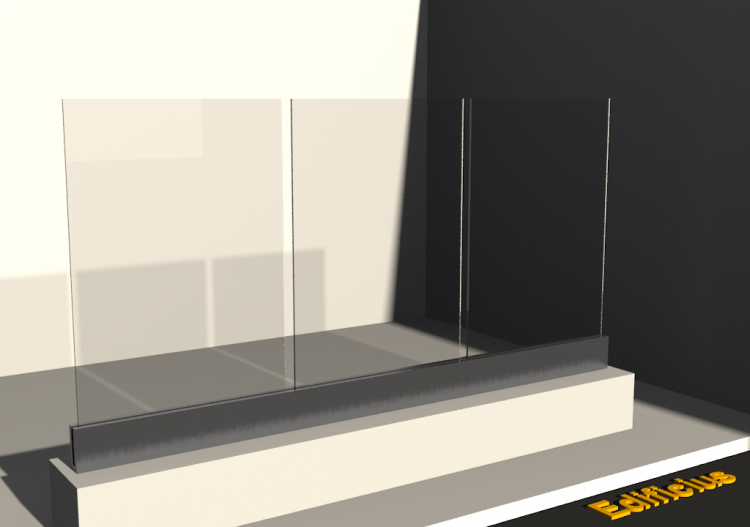 3D Fence - Glass on stringer - ACCA software