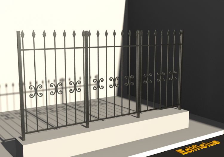 Recinzione 3D - Classica con lance e ricci - ACCA software
