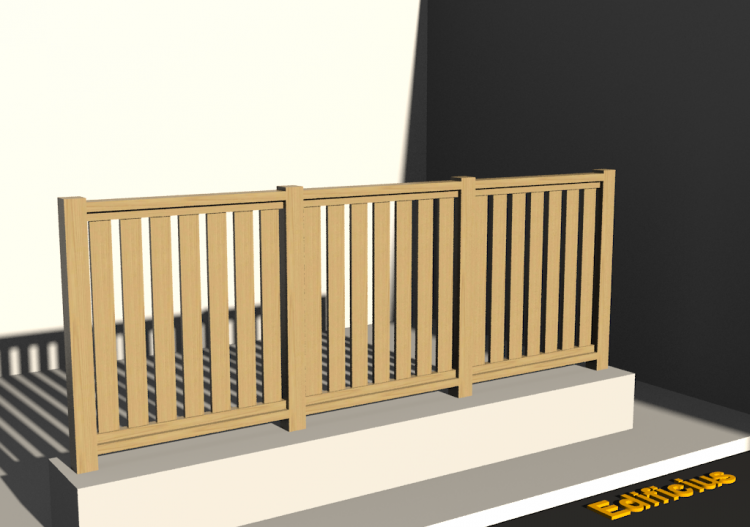 Clôtures 3D - Traverses en bois - ACCA software