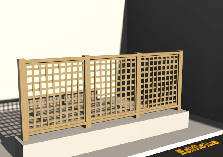 3D Fence - Wooden stringers with square meshed panel - ACCA...