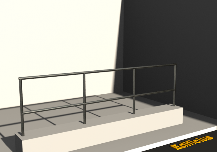 3D Brüstung - Handlauf und ein Querriegel - ACCA software