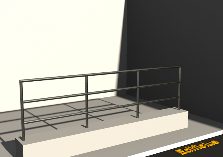 Parapetto 3D - Corrimano e due traverse - ACCA software