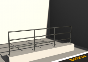 3D Brüstung - Handlauf und zwei Querriegel