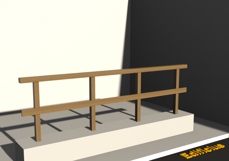 3D Parapet - Square pole with saddle and a crossbar - ACCA...