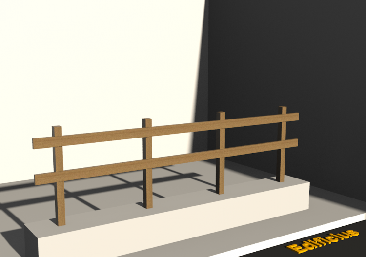 Parapetto 3D - Palo quadro con due traverse - ACCA software