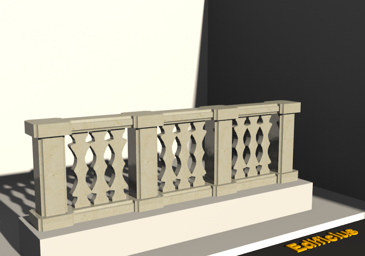 3D Balustrade - Decorated columns and small pillars - ACCA...