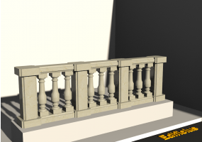 3D Balustrade - Countersunk hole in columns and small pillars