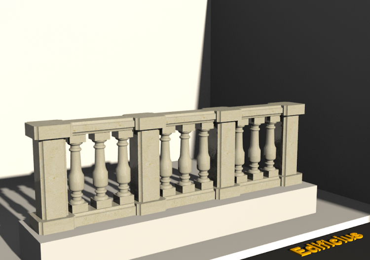 3D Balustrade - Countersunk hole in columns and small...