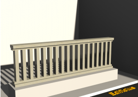 3D Balustrade - Rectangular columns