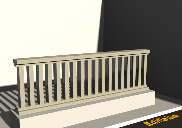 3D Balustrade - Rectangular columns - ACCA software