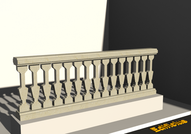 3D Balustrade - Ausgeschmiegte Flachsäulen - ACCA software
