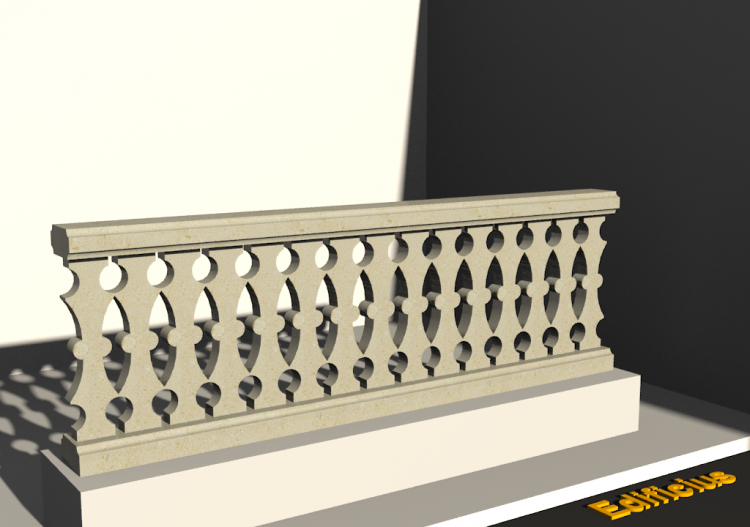 3D Balustrade - Decorated bulged columns - ACCA software