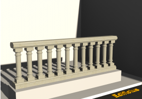 3D Balustrade - Rounded columns