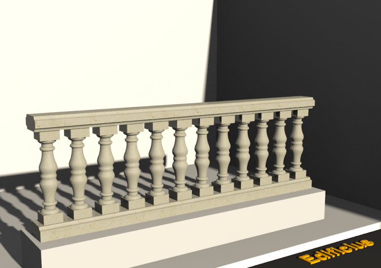3D Balustrade - Säulen mit zwei Ausbauchungen - ACCA...