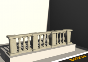 3D Balustrade - Ausgeschmiegte Säulen und kleine Stützen