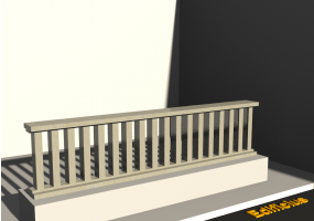 3D Balustrade - Rechteckige Säulen