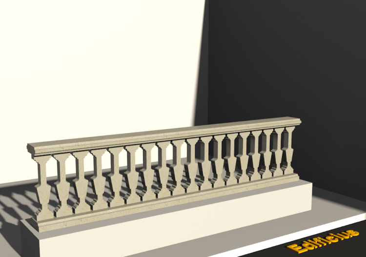 Balustrades 3D - Colonnes plates évasées - ACCA software
