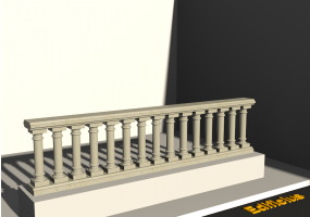 3D Balustrade - Abgerundete Säulen