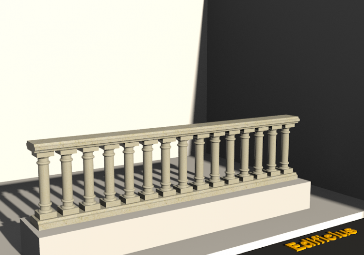 3D Balustrade - Abgerundete Säulen - ACCA software