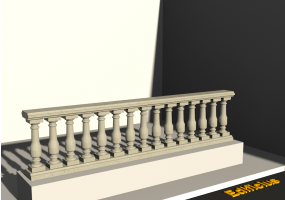 3D Balustrade - Ausgeschmiegte Säulen