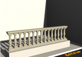 3D Balustrade - Säulen mit einzelner Ausbauchung