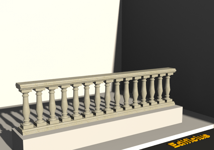 3D Balustrade - Säulen mit einzelner Ausbauchung - ACCA...