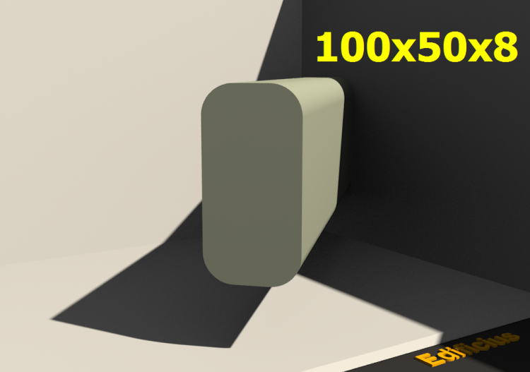 三维剖面 - 100x50x8 - ACCA software