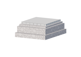Pavement with interlocking blocks
