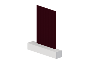 Panel solar 3D - Panel con celda halfcut de 182mm rojo