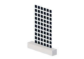Painel transparente com célula de 156mm espaço amplo