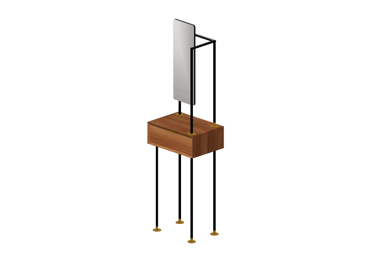 Accessoires 3D - Porte-manteaux avec miroir - Kare -... Accessoires 3D - Porte-manteaux avec miroir - Kare -...