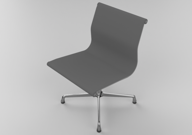 3D Chairs - Chair with 4 base supports without armrests -...
