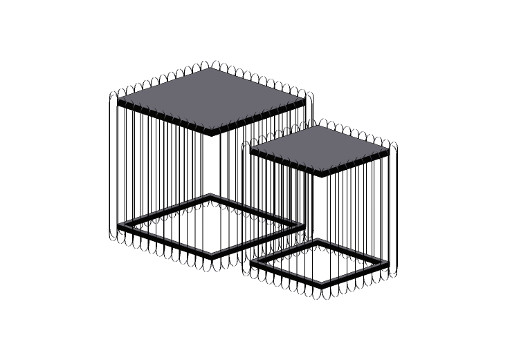 Mesas 3D - Mesita metálica - Kare - Wire - 83621 - Kare Mesas 3D - Mesita metálica - Kare - Wire - 83621 - Kare