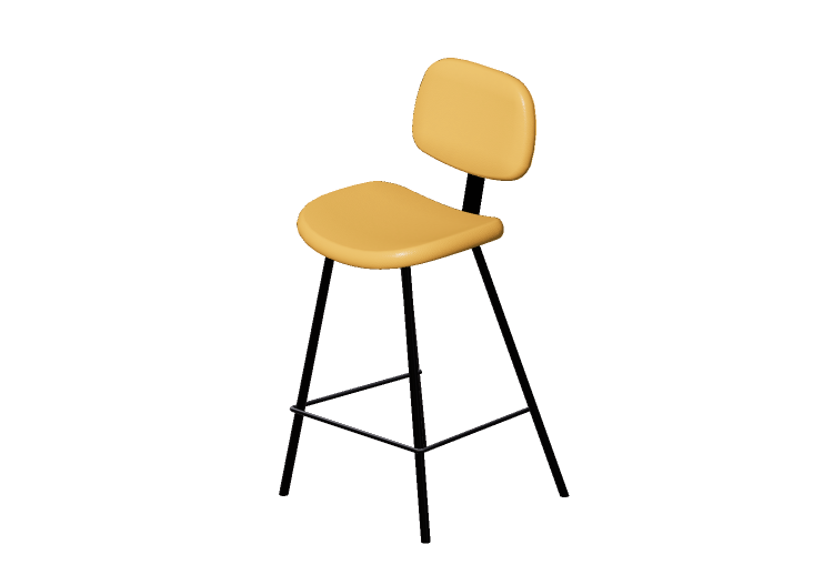 Chaises 3D - Tabouret de bar en cuir - Kare - Barber -... Chaises 3D - Tabouret de bar en cuir - Kare - Barber -...